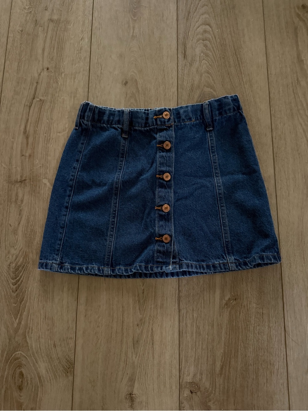 Forever 21 Girls Blue Denim Button-Front Mini Skirt